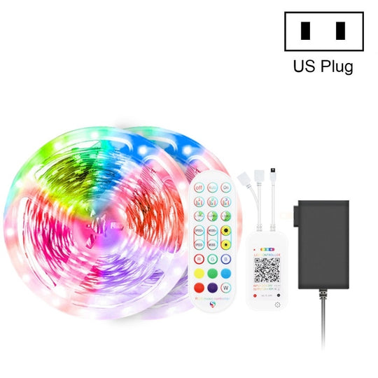 20M 360 LEDs Bluetooth Suit Smart Music Sound Control Light Strip Waterproof 5050 RGB Colorful Atmosphere LED Light Strip With 24-Keys Remote Control(US Plug)
