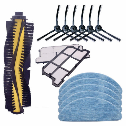 For ILIFE V7/V7S/V7S Pro Sweeper Accessories Filter Roll Brush Side Brush Mop Set - For ILIFE Accessories by buy2fix | Online Shopping UK | buy2fix