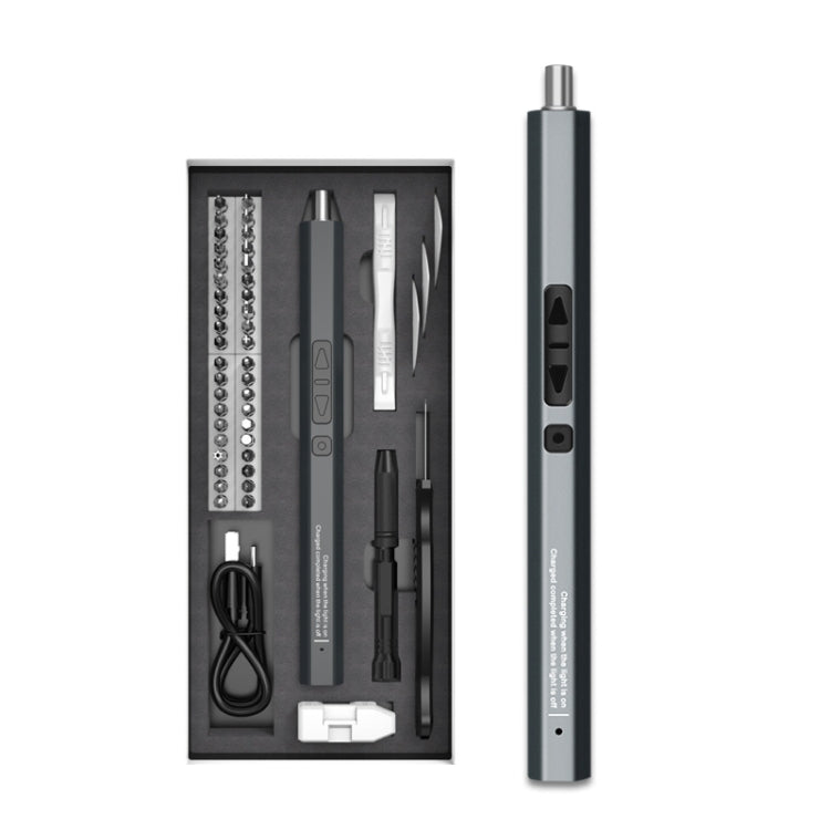 51 In 1 Rechargeable Mini Electric Screwdriver Set With 3LED Lighting(Gray) by buy2fix