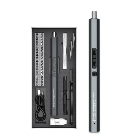 51 In 1 Rechargeable Mini Electric Screwdriver Set With 3LED Lighting(Gray) by buy2fix