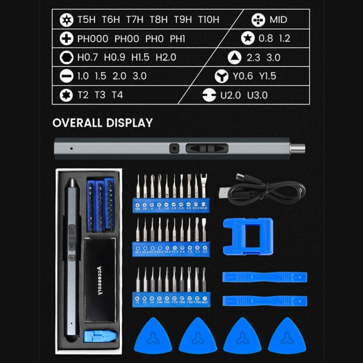 36 In 1 Rechargeable Mini Electric Screwdriver Set With 3LED Lighting(Red) - Screwdriver Set by buy2fix | Online Shopping UK | buy2fix
