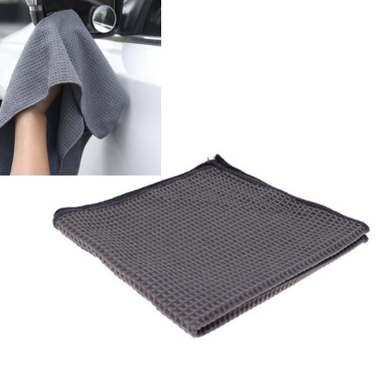 Pineapple Lattice Microfiber Lint-free Absorbent Honeycomb Car Washing Towel, Size:40x40cm(Gray)