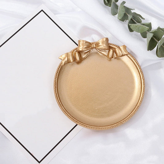 Vintage Resin Made Old Jewelry Earrings Tray Decorative Ornaments Photo Props, Style:Round(Gold) - Other Props by buy2fix | Online Shopping UK | buy2fix