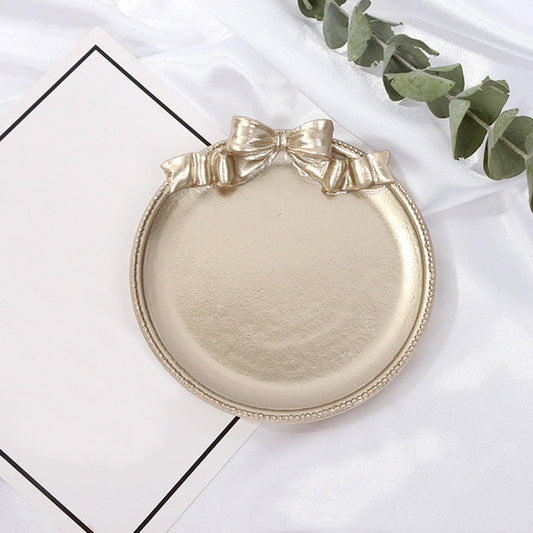 Vintage Resin Made Old Jewelry Earrings Tray Decorative Ornaments Photo Props, Style:Round(Champagne Gold) - Other Props by buy2fix | Online Shopping UK | buy2fix