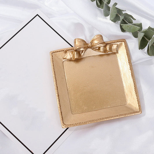 Vintage Resin Made Old Jewelry Earrings Tray Decorative Ornaments Photo Props, Style:Square(Gold) - Other Props by buy2fix | Online Shopping UK | buy2fix
