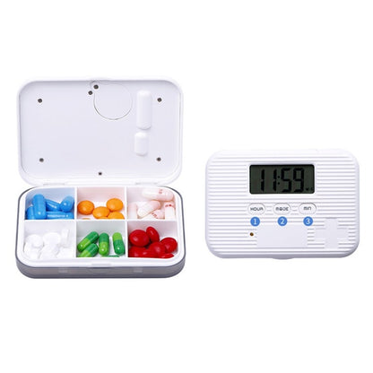 Regular Reminder Compartment Electronic Pill Box 6 Grid Electronic Version Mini Sealed Pill Box(Gray) - Pill Boxes by buy2fix | Online Shopping UK | buy2fix