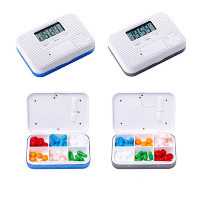 Regular Reminder Compartment Electronic Pill Box 6 Grid Electronic Version Mini Sealed Pill Box(Gray) - Pill Boxes by buy2fix | Online Shopping UK | buy2fix