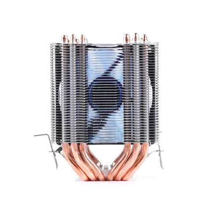 Desktop Computer 6 Copper Tube CPU Radiator Super Quiet Blue Light 3-pin Single Fan by buy2fix