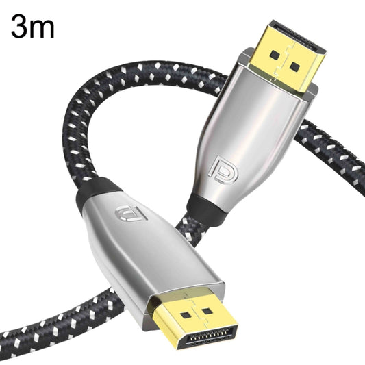 3m 1.4 Version DP Cable Gold-Plated Interface 8K High-Definition Display Computer Cable OD6.0MM 30AWG With Nylon Mesh(Gray) -  by buy2fix | Online Shopping UK | buy2fix