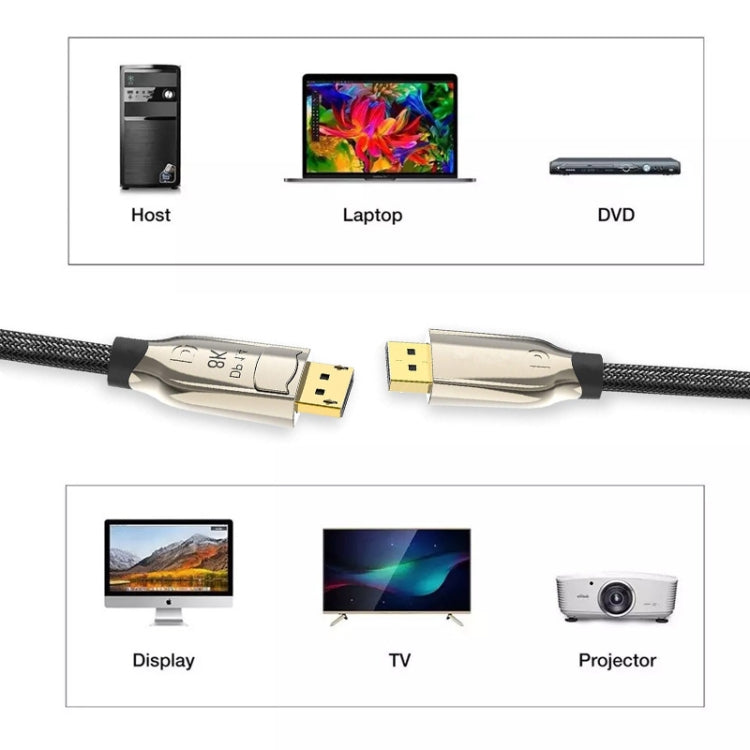3m 1.4 Version DP Cable Gold-Plated Interface 8K High-Definition Display Computer Cable OD6.0MM 30AWG With Nylon Mesh(Gray) -  by buy2fix | Online Shopping UK | buy2fix