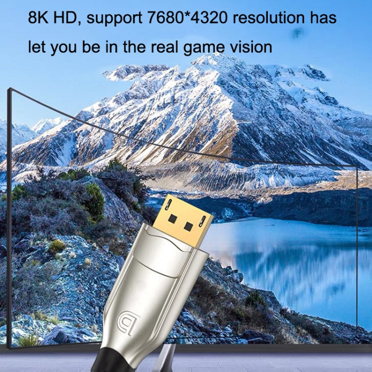3m 1.4 Version DP Cable Gold-Plated Interface 8K High-Definition Display Computer Cable OD6.0MM 30AWG With Nylon Mesh(Gray) -  by buy2fix | Online Shopping UK | buy2fix