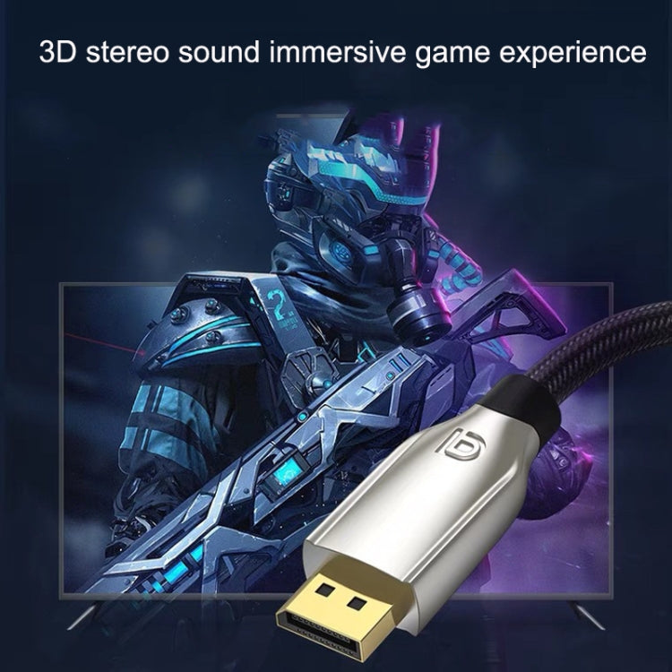 5m 1.4 Version DP Cable Gold-Plated Interface 8K High-Definition Display Computer Cable OD6.0MM 30AWG With Nylon Mesh(Gray) by buy2fix