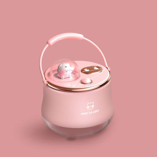 F08 Wired Water Replenishing Double Spray Humidifier LED Night Light Humidifier(Pink) - Air Purifiers & Accessories by buy2fix | Online Shopping UK | buy2fix