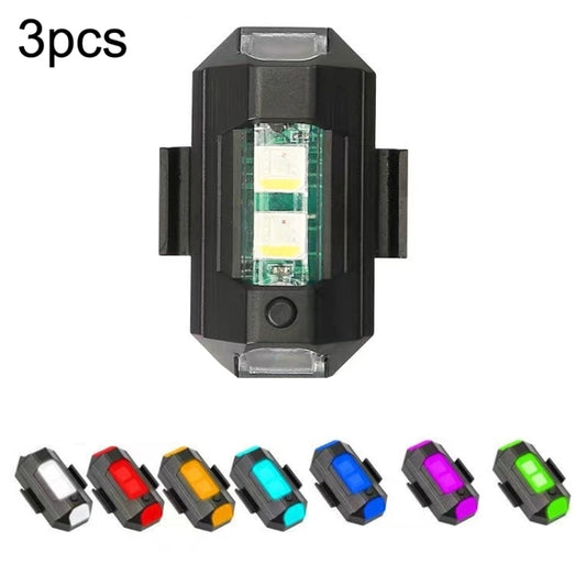 3pcs M1 Vibration Sensing Motorcycle Bicycle Aircraft Explosion Lights Cruise Flashing Anti-rear-end Collision Light(7 Colors) - Decorative Lights by buy2fix | Online Shopping UK | buy2fix