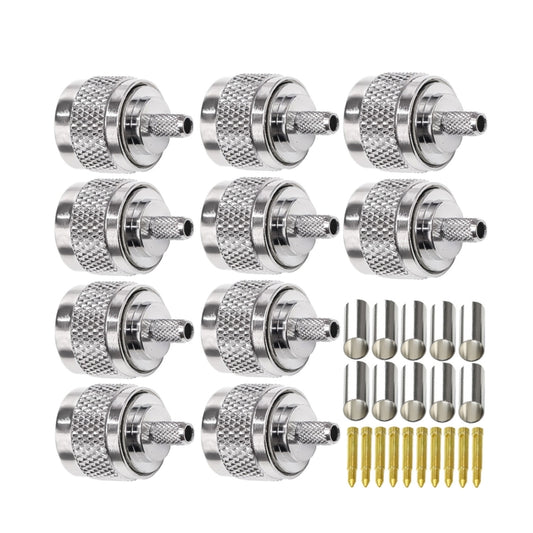 10pcs NJ-3 For RG58/RG402/LMR195 N Type Plug Connector Low Loss RF Coaxial Connector by buy2fix