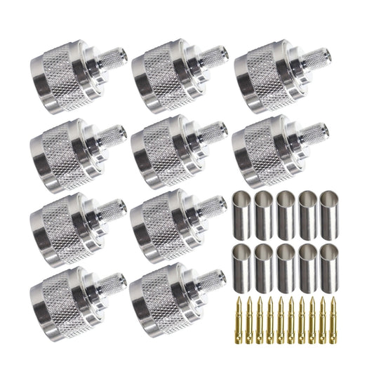 10pcs NJ-4 For LMR240 N Type Plug Connector Low Loss RF Coaxial Connector by buy2fix