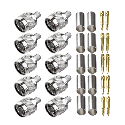 10pcs NJ-5 For LMR300/5D-FB N Type Plug Connector Low Loss RF Coaxial Connector by buy2fix