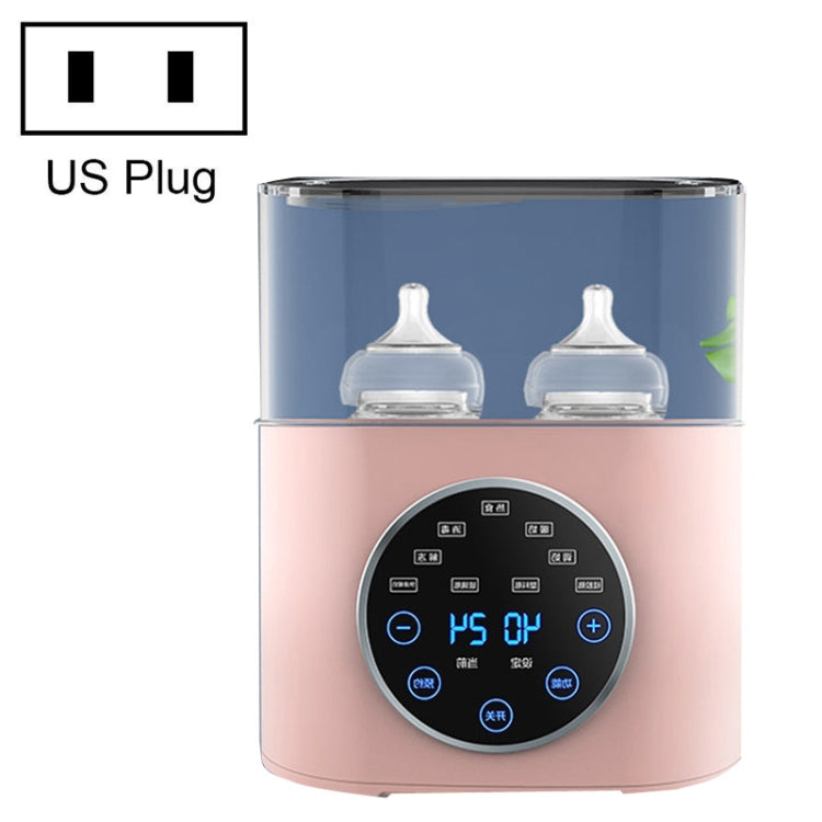 NUBITE N20 2 In 1 Double Bottle Warmer Sterilization Machine, Plug Type:US Plug(Pink) - Baby Care by buy2fix | Online Shopping UK | buy2fix