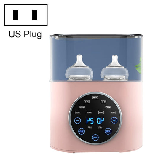 NUBITE N20 2 In 1 Double Bottle Warmer Sterilization Machine, Plug Type:US Plug(Pink) - Baby Care by buy2fix | Online Shopping UK | buy2fix