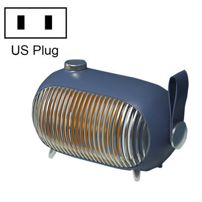 N301 Mini Heater Office Desk Silent Hot Air Heater Household Bedroom Heater US Plug(Ink Blue) - Electric Heaters by buy2fix | Online Shopping UK | buy2fix