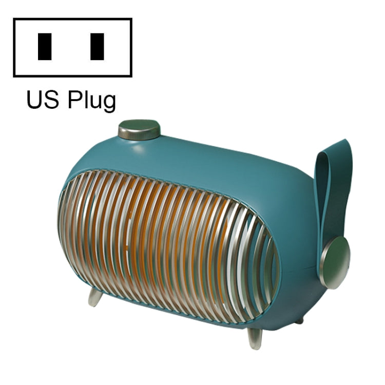 N301 Mini Heater Office Desk Silent Hot Air Heater Household Bedroom Heater US Plug(Emerald) - Electric Heaters by buy2fix | Online Shopping UK | buy2fix