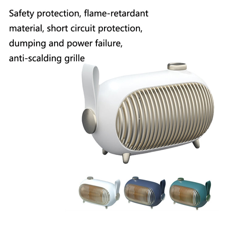 N301 Mini Heater Office Desk Silent Hot Air Heater Household Bedroom Heater US Plug(Ink Blue) - Electric Heaters by buy2fix | Online Shopping UK | buy2fix