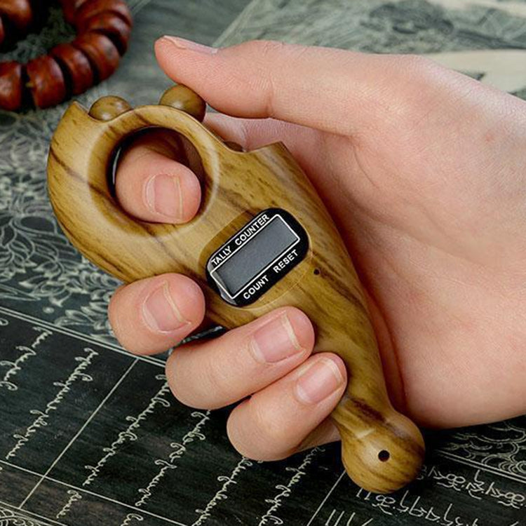Buddhist Beads Chanting Rolling Automatic Induction Digital Display Electronic Counter(Sandalwood) - Pedometer by buy2fix | Online Shopping UK | buy2fix