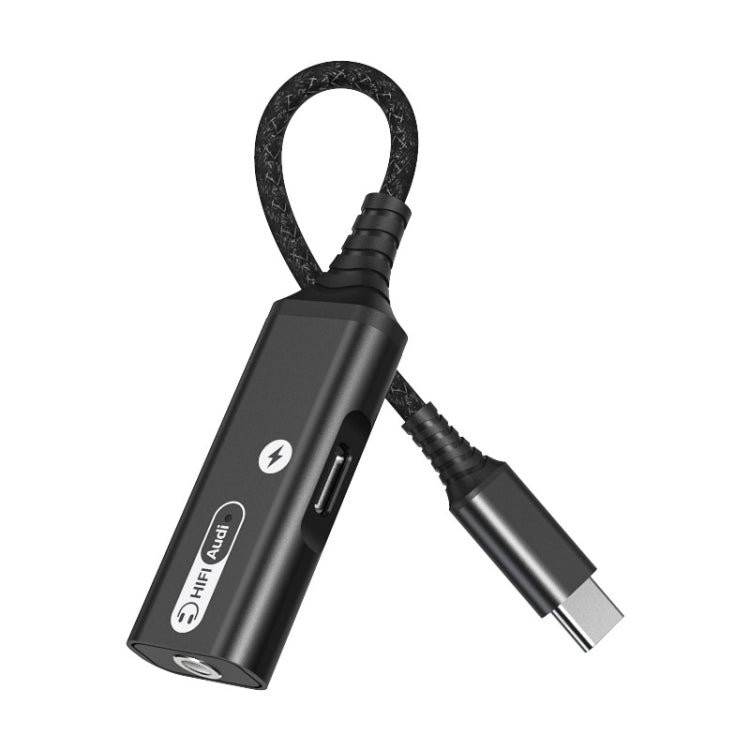 MH339A Type-c / USB-c Adapter Cable Mobile Phone Live Audio Charging Cable(Black) by buy2fix