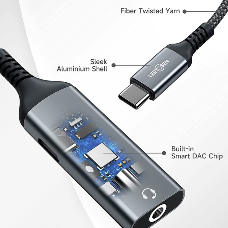 MH339A Type-c / USB-c Adapter Cable Mobile Phone Live Audio Charging Cable(Gray) by buy2fix