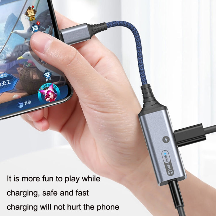 MH339A Type-c / USB-c Adapter Cable Mobile Phone Live Audio Charging Cable(Gray) by buy2fix