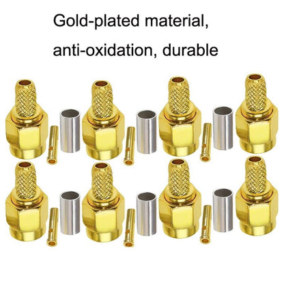 10pcs SMA Male Plug Connector Crimp For RG58 / LMR195 / RG142 / RG400 by buy2fix