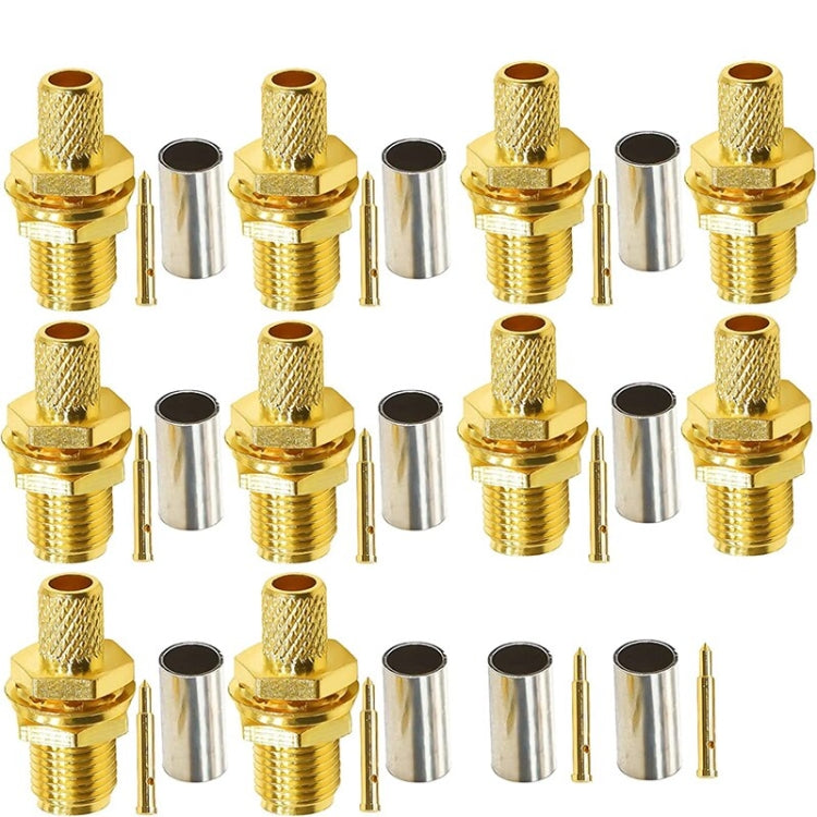 10pcs RP SMA Female Plug Connector Crimp For RG58 / LMR195 / RG142 / RG400 by buy2fix