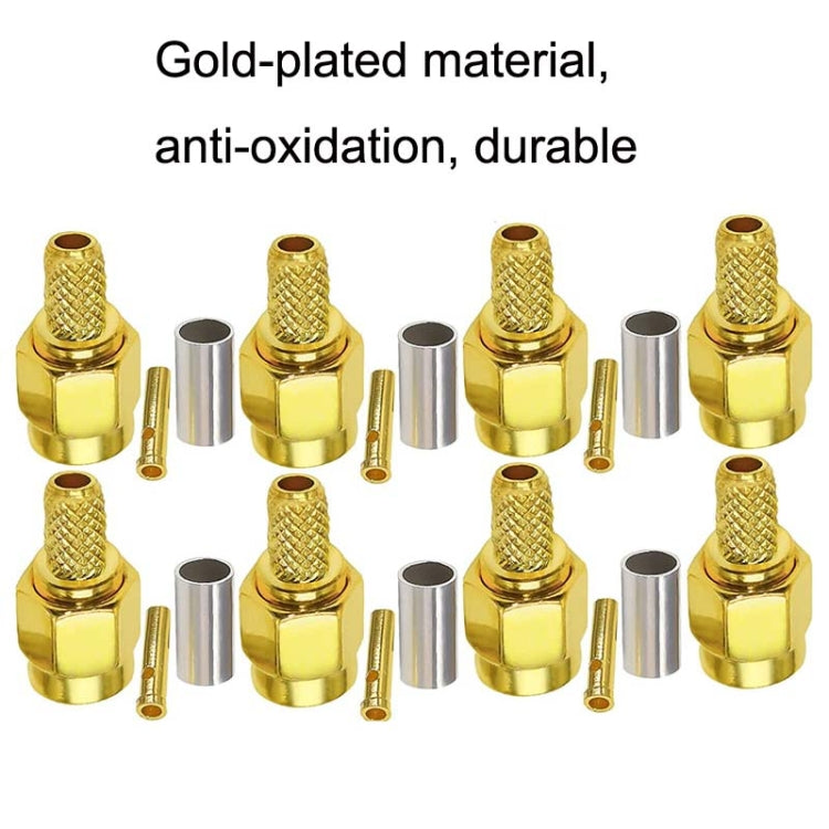 10pcs RP SMA Female Plug Connector Crimp For RG58 / LMR195 / RG142 / RG400 by buy2fix