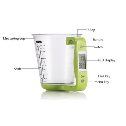 1000g / 1g Kitchen Electronic Scales Electronic Measuring Cup Baking DIY Measuring Tool(Black) by buy2fix