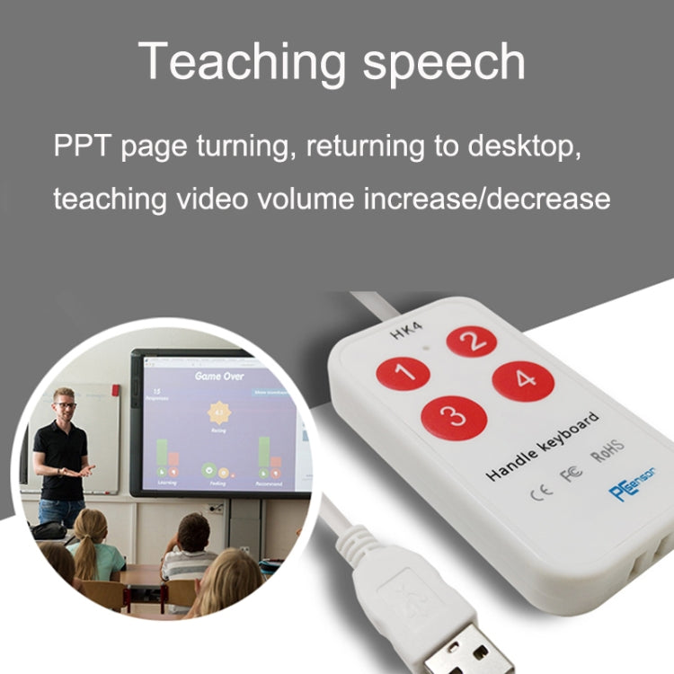 HK-4 4 Keys Custom PS Shortcut Keys Medical USB Keypad, Cable Length: 2m, Style:With Anti-skid Stand by buy2fix