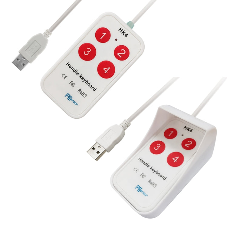 HK-4 4 Keys Custom PS Shortcut Keys Medical USB Keypad, Cable Length: 2m, Style:Without Anti-skid Stand by buy2fix