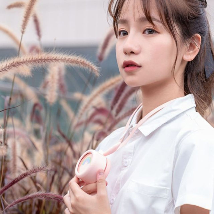 USB Charging Fan Brushless Hanging Neck Mini Sling Lazy Fan(Angel Pink) by buy2fix