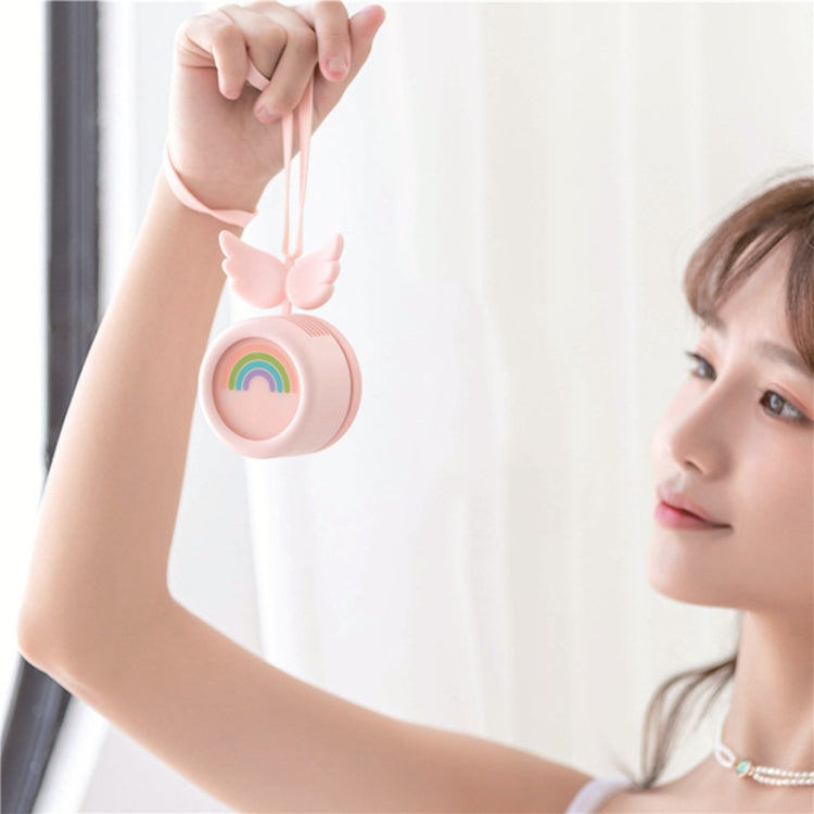 USB Charging Fan Brushless Hanging Neck Mini Sling Lazy Fan(Angel Pink) by buy2fix