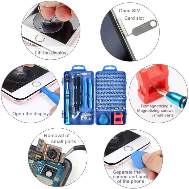110 in 1 Watch Mobile Phone Disassembly Maintenance Tool Multi-function Chrome Vanadium Steel Screwdriver Set(Blue) - Screwdriver Set by buy2fix | Online Shopping UK | buy2fix