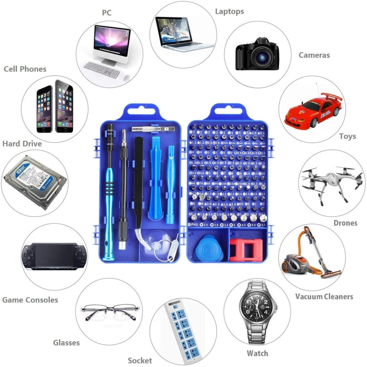 110 in 1 Watch Mobile Phone Disassembly Maintenance Tool Multi-function Chrome Vanadium Steel Screwdriver Set(Blue) - Screwdriver Set by buy2fix | Online Shopping UK | buy2fix