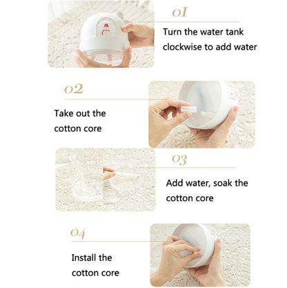 ZAY-H006 Charge Snowman Humidifier Night Light USB Mute Cute Desktop Air Mini Atomizer Air Humidifier(White) - Air Purifiers & Accessories by buy2fix | Online Shopping UK | buy2fix