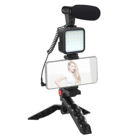 KIT-01LM 3 in 1 Video Shooting LED Light Portable Tripod Live Microphone, Specification:Battery Models - Selfie Sticks by buy2fix | Online Shopping UK | buy2fix