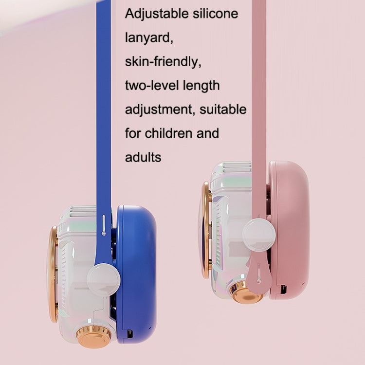 MD666-3 Cartoon Space Capsule Mini Portable Bladeless Hanging Neck Fan(Pink) by buy2fix