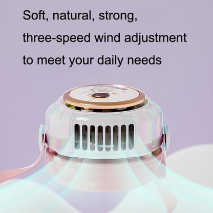 MD666-3 Cartoon Space Capsule Mini Portable Bladeless Hanging Neck Fan(Pink) by buy2fix