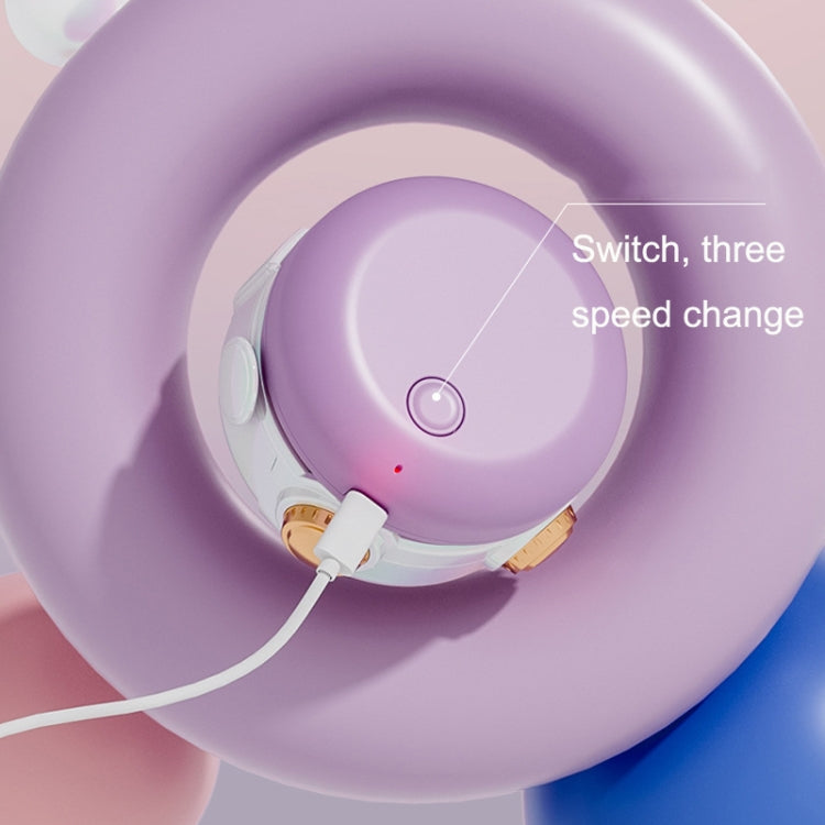 MD666-3 Cartoon Space Capsule Mini Portable Bladeless Hanging Neck Fan(Blue) by buy2fix