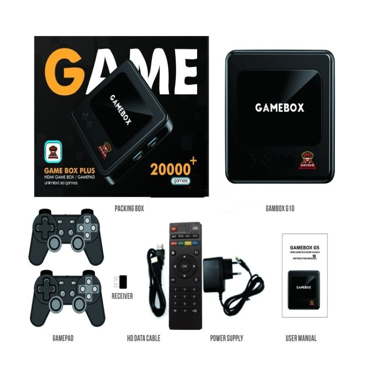 GD10 128G Built-In 40000+ Games Dual System Set-Top Box 3D Home 4K HD TV Game Console Box AU Plug(Black) by ANBERNIC