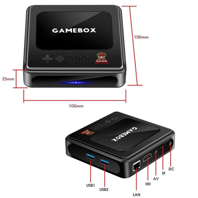 GD10 128G Built-In 40000+ Games Dual System Set-Top Box 3D Home 4K HD TV Game Console Box US Plug(Black) by ANBERNIC