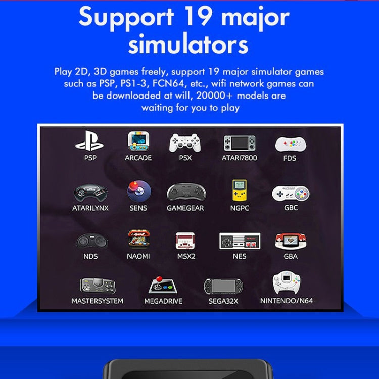 GD10 128G Built-In 40000+ Games Dual System Set-Top Box 3D Home 4K HD TV Game Console Box US Plug(Black) by ANBERNIC
