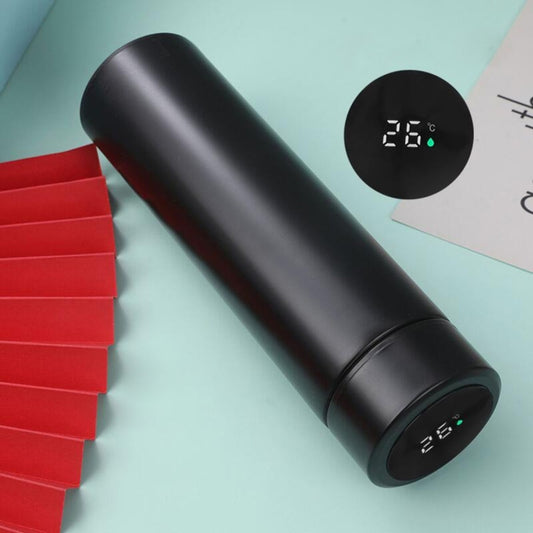 Smart Temperature Display 304 Stainless Steel Vacuum Flask Creative Business Cup For Male And Female Students, Style:High-quality(Black) - Vacuum Thermoses & Cups by buy2fix | Online Shopping UK | buy2fix