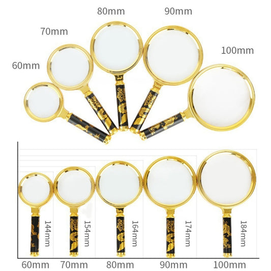 2pcs Elderly Reading Books Handheld Magnifier, Diameter:80mm(Removable Handle) - Hand Held Style by buy2fix | Online Shopping UK | buy2fix